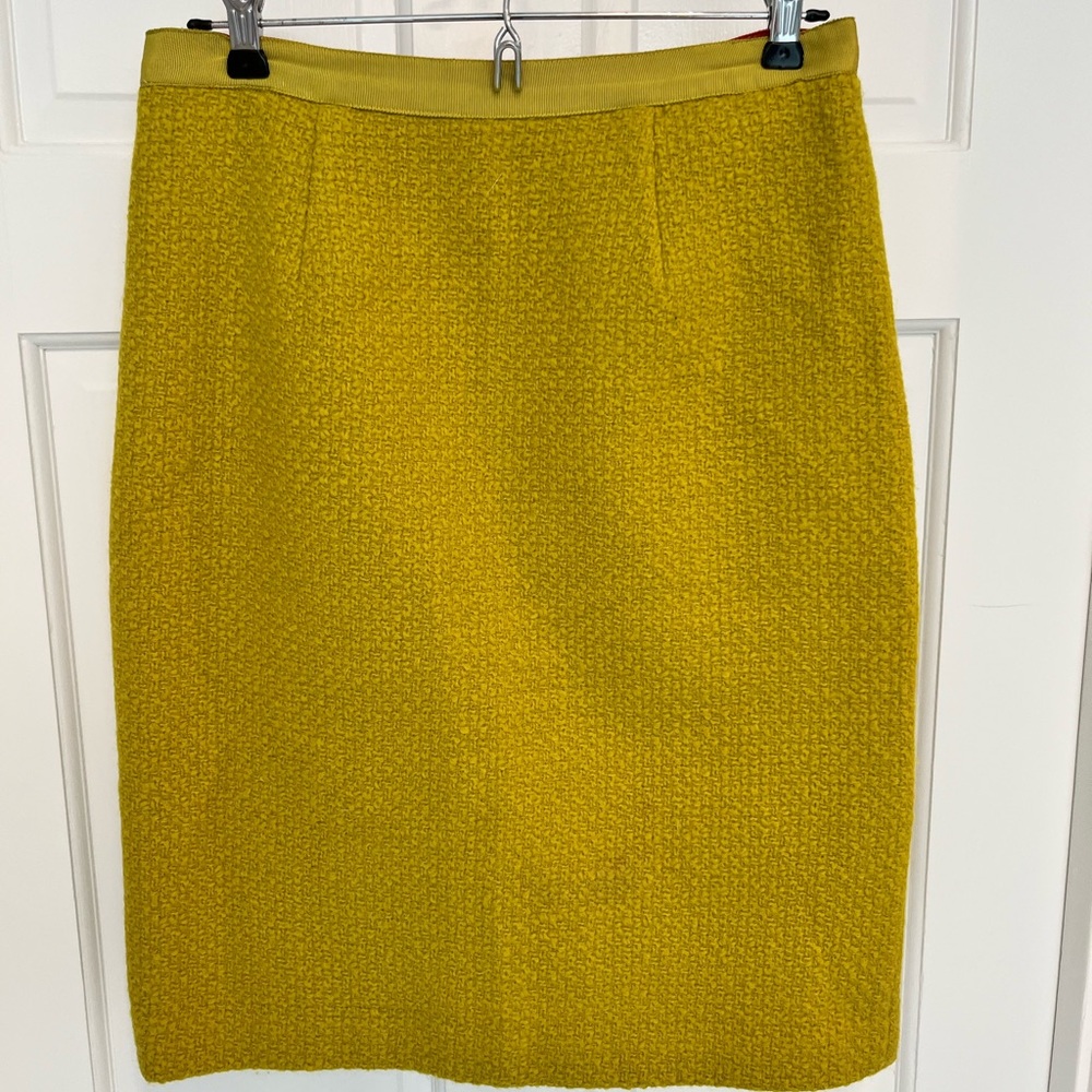 Boden Yellow Pencil Skirt Knee-Length Workwear